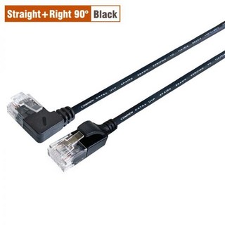 COMNEN 이더넷 케이블 Cat 6a 90 각도 rj45 10 기가비트 슬림 패치 코드 오른쪽 왼쪽 위 아래 네트워크 랜 TV 박스 노트북용, 오른쪽 90도 케이블_0.3, 1개