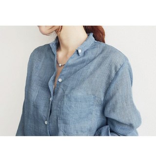 【崔可小姐】小清新立領寬鬆棉麻長袖襯衫【HF0001】