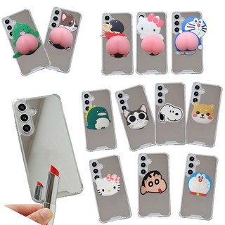 갤럭시 A17 LTE SM-A175N 미러 젤리 핸드폰 거치대 스마트톡 세트 거울 방탄 측면부 젤리 뒷면부 탄탄한 PC 실리콘 충격 보호 범퍼 그립톡 폰그립 핑거톡 코딥웨he