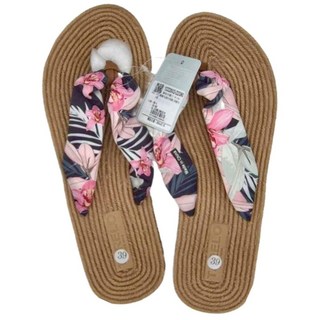 輕鬆花調女拖鞋 仿草編紋路設計 異國風情渡假感