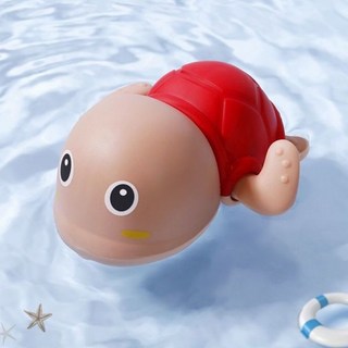 洗澡玩具 洗澡小烏龜 玩水玩具 發條玩具 戲水玩具 上鏈游水玩具 紅色, 紅色一隻, 1個