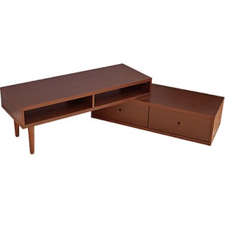 班尼斯 TV伸縮旋轉萬用電視架，客廳收納櫃，伸縮旋轉電視櫃，多功能收納, 木紋色