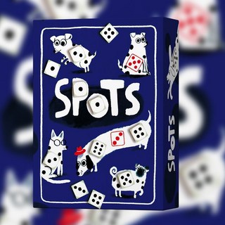 斑點狗SPOTS 骰子桌遊卡牌 1-4人休閒聚會益智玩具, 1個, 斑點狗（含5擴展）英文原封+收納盒