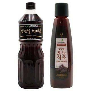 안현필 현미흑초 1800ml 1병 + 항아리3년발효 안현필포도식초 550ml 1병, 1개, 1.8L