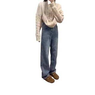 앤트맨 여자 와이드 청바지 블루 기모 도톰 일자 빅사이즈 추동 슬림핏 배핏 팬츠 OPH4