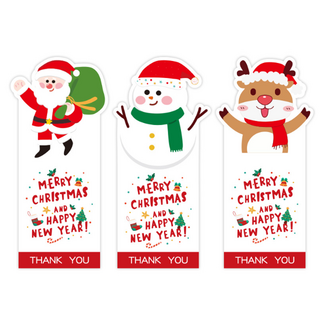 크리스마스 스티커 3종 세트 성탄절 선물 포장, 60개, 화이트크리스마스