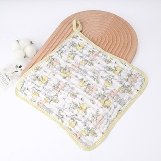 Muslin 六層紗布口水巾 寶寶必備 擦口水 多功能方巾 嬰兒口水巾 嬰兒用品 嬰兒 花色可挑 高密度紗布巾 小手帕 新款6層口水巾-橘子熊:, 1個