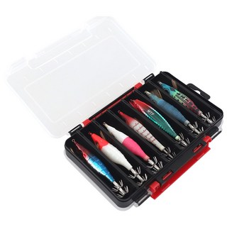 레저킹 에기케이스 14구 양면 투명 루어낚시 태클박스 에기 미노우 지그헤드 웜 수납, 1개, CLEAR