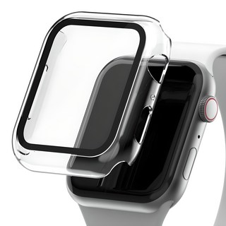아이몰 애플워치 9H 강화유리 풀커버 프레임 케이스, 투명, 1개