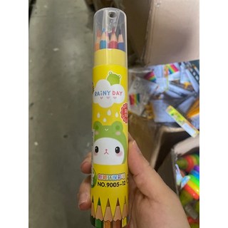 可愛彩色鉛筆桶裝學生文具用品 繪圖填色彩塗色美術筆 耶誕節禮品, 1個, 可愛彩色鉛筆(隨機出貨)