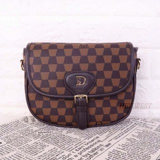 Derby 棋盤格馬鞍包 側背包 860255, 棋盤咖啡＃860255