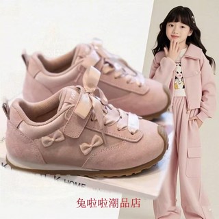 女童鞋子2025春鞦新款兒童德訓鞋小女孩運動鞋輕便闆鞋休閒鞋春款