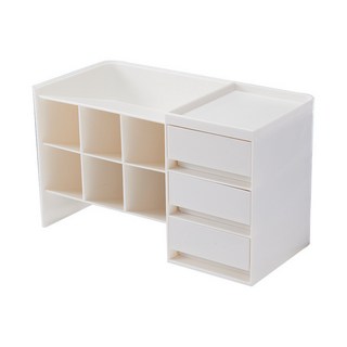 斜插式筆筒收納盒大容量書桌學生文具置物架辦公室桌面多功能筆筒文具收納桌面抽屜收納盒書本收納盒辦公室收納筆筒收納盒, 1個, 白色實色抽屜