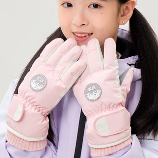 NY20 패밀리 주니어 어린이 학생 스마트터치 방수 겨울 방한 스키 보드 캠핑 장갑 NY-B2376, 핑크, 1개