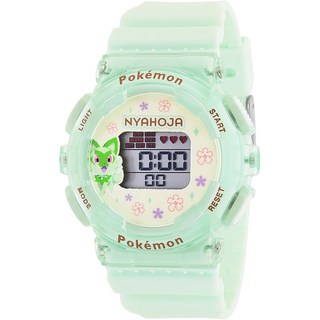 Pokémon 寶可夢 ニャオハ 兒童數碼手錶 薄荷綠 可愛卡通造型