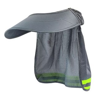 工地 工程帽 安全帽遮陽簾 透氣輕便 大帽簷 鴨舌款 可拆卸, 灰色