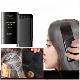 [1빗=염색] 방수 땀방지 흰머리 새치 커버 스틱 염색 헤어스틱 지워지지않는 헤어 커버 쿠션 워터프루프 흑채 정수리 새치 머리 부분 커버 스틱 바르는 헤어틴트 20g, 1개, 블랙