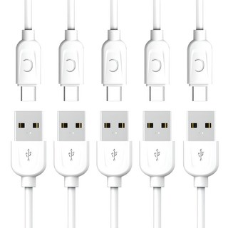 프라임 USB C타입 고속 충전 케이블 1m, 화이트, 5개