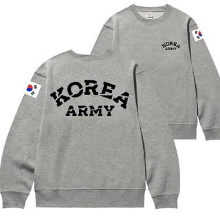 KOREA 백프린팅 맨투맨 기모티 대한민국 헤비 코튼 남자 긴팔티 겨울 상의 빅사이즈 티셔츠