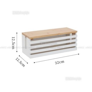 日系簡約電線收納盒 延長線集線器 桌面插座整理盒 電線管理收納神器, 純白, 1個