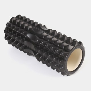 現貨QUEEN YOGA空心顆粒瑜伽滾輪按摩棒, 1個, 黑色