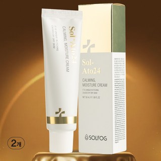 [솔안개코리아 공식대리점] 솔아토24 감 추출물 가려움 진정크림 50ml 스테로이드 무첨가 유아 민감피부 안심 2개