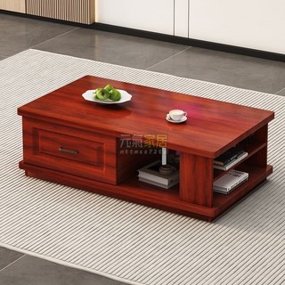 實木茶几電視櫃組合，小戶型客廳適用，簡約現代風格，出租屋首選，多功能實木茶桌邊几邊櫃, 1個