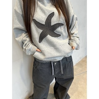 TheColdestMoment TCM 海星貼布刺繡基礎款純色連帽衛衣 男女同款帽T