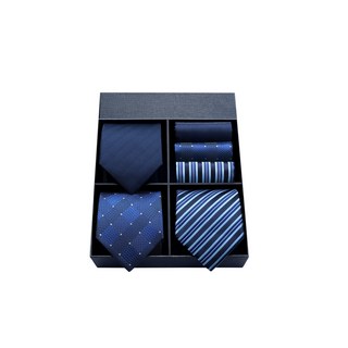 [HISDERN] 넥타이 3종세트 비즈니스 웨딩 블루넥타이 치프 남성 포멀 브랜드 선물 어버이날 넥타이T3-01, 상세페이지 참조