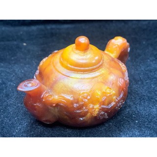 龍涎香鳥語花香小茶壺/精雕擺件/淡淡龍涎香獨特香味, 1個