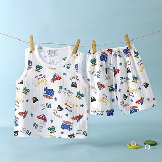 유 아동 주니어 순면 나시 민소매 실내복 세트