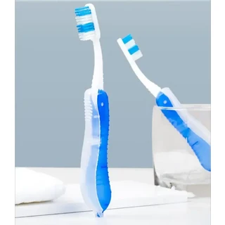 위생 구강 휴대용 일회용 접이식 여행 캠핑 칫솔 하이킹 치아 청소, 02 파란