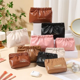 新款褶皺包彈片包女旅行便攜收納包口紅化妝包隨身包數據線零錢包