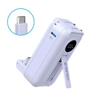 MOZTECH 太空艙 行動電源 5000mAh 口袋行動電源 直插式充電寶 墨子科技, 紫幽靈（Type-C）