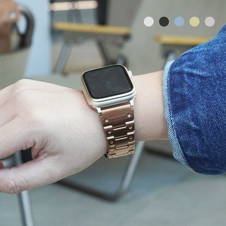 Apple Watch 不銹鋼金屬錶帶 (46/45/44/42/41mm) 適用於 10/9/8/7/SE代, 1個, 鈦空,38/40/41/42(S10)mm
