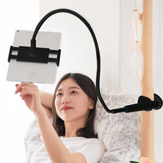 이코노미쿠스 누워서 자바라 침대 핸드폰 거치대 고정대 걸이 받침대, 1개, 85올블랙