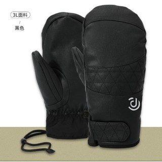 3M棉超纖滑雪手套 小叮噹無指 防水保暖冬季, 黑色,S, 1個