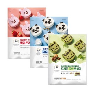 빚은 드래곤쑥쑥설기 외 동물설기떡 2봉 택(드래곤쑥/딸기토끼/우유팬더), 빚은 우유팬더설기 2봉, 2개