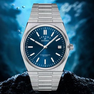 2024 남성용 스테인리스 스틸 쿼츠 시계 50m 방수 블루 컬러 야광 37mm 럭셔리 시계 신제품, 7) DarkBlue37MM