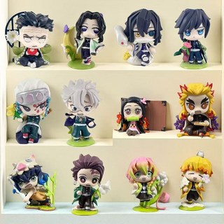 【抱漫閣】鬼滅之刃手辦全套12款誕生花系列Q版模型公仔擺件，可愛療癒系收藏, 1個, 鬼滅手辦誕生花系列套餐隨機發一個,約7到9釐米國產優質版現貨秒發