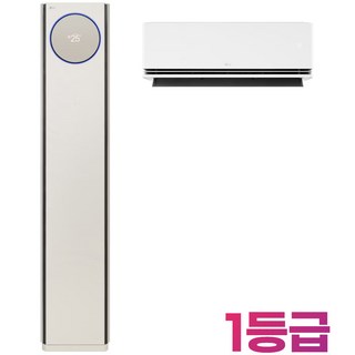 25+6평형 1등급/ FQ25FN9BE2/ LG 휘센 오브제컬렉션 타워I 에어컨 2in1 (9시리즈)/ 카밍베이지/ 스탠드 + 벽걸이 + 실외기/ 멀티형 에어컨 2025년 출시/, 매립배관형, FQ25FN9BE2M