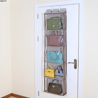 台灣出貨 無紡布收納挂袋 門后包包收納神器掛袋存放收納壁掛防塵掛包收納袋收納包包雜物掛袋, 四格門后掛袋,包包收納掛袋