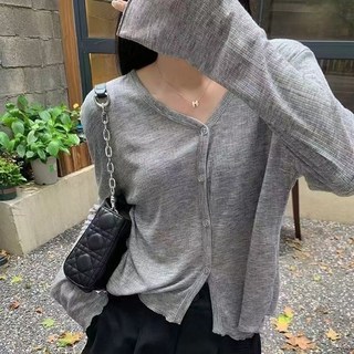 올씨마 여성 여름 골지 크롭 면 가디건 얇은 간절기 가디건 5720