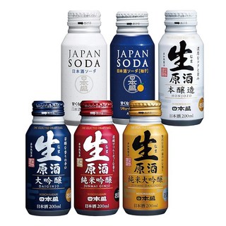 Amazon.co.jp 한정 니혼모리 생원주 JAPNSODA 보틀 캔 마시기 비교 세트 일본술 효고현 200ml×4병 180ml×2병, 8개, 200ml