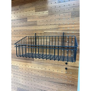 寵傢好 台灣製 30cm鐵籃 洞洞板配件 收納籃 頂天立地 洞洞板, 黑色, 1個