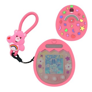 다마고치 케이스 다마고치썸케이스 캐릭터 mix/ps/4u/meets/idl 귀여운케이스 키우기 산리오 필름 젤리 실리콘 스트랩 세트 25, 협력사, 분홍, 1개