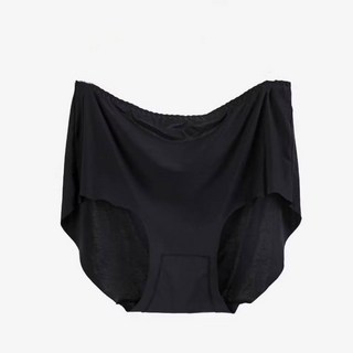 褲公主 涼感內褲 大尺碼無痕高腰內褲 棉花糖女孩孕婦內褲 女生內褲, 黑色冰絲