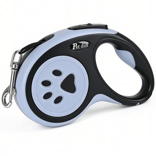 강아지 자동 리드줄 야외 산책용 신축 리드줄, 블랙, 1개