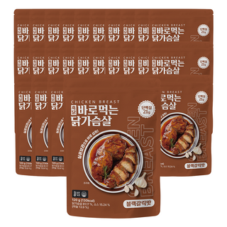 흑닭 바로먹는 닭가슴살 블랙갈릭맛, 30개, 120g