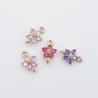컬러큐빅 미니 플라워 양고리펜던트 귀걸이재료 액세서리 만들기 비즈공예 목걸이부자재